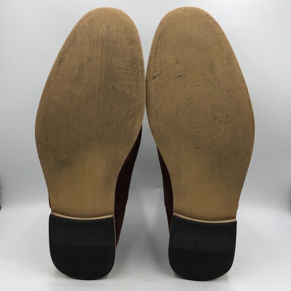 Pheroni Men's Maroon Faux Suede Leather Ankle Boots Calvin Size 13 Slip On - Picture 11 of 15